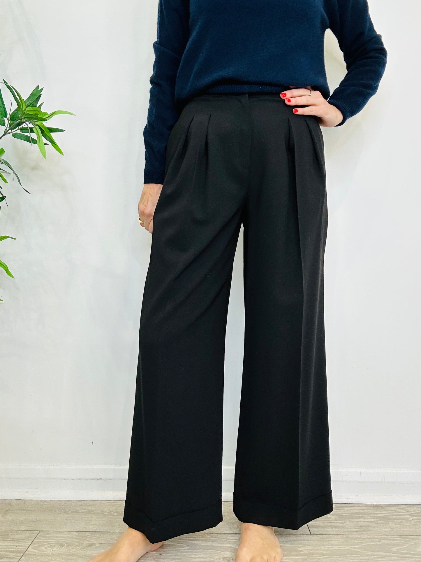Wide Leg Trousers - Size 8