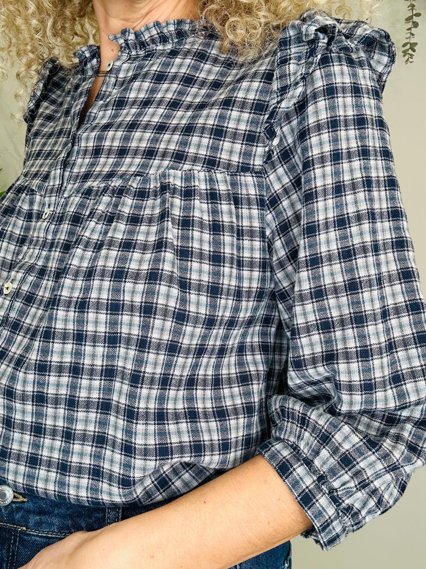 Frill Check Shirt - Size 2