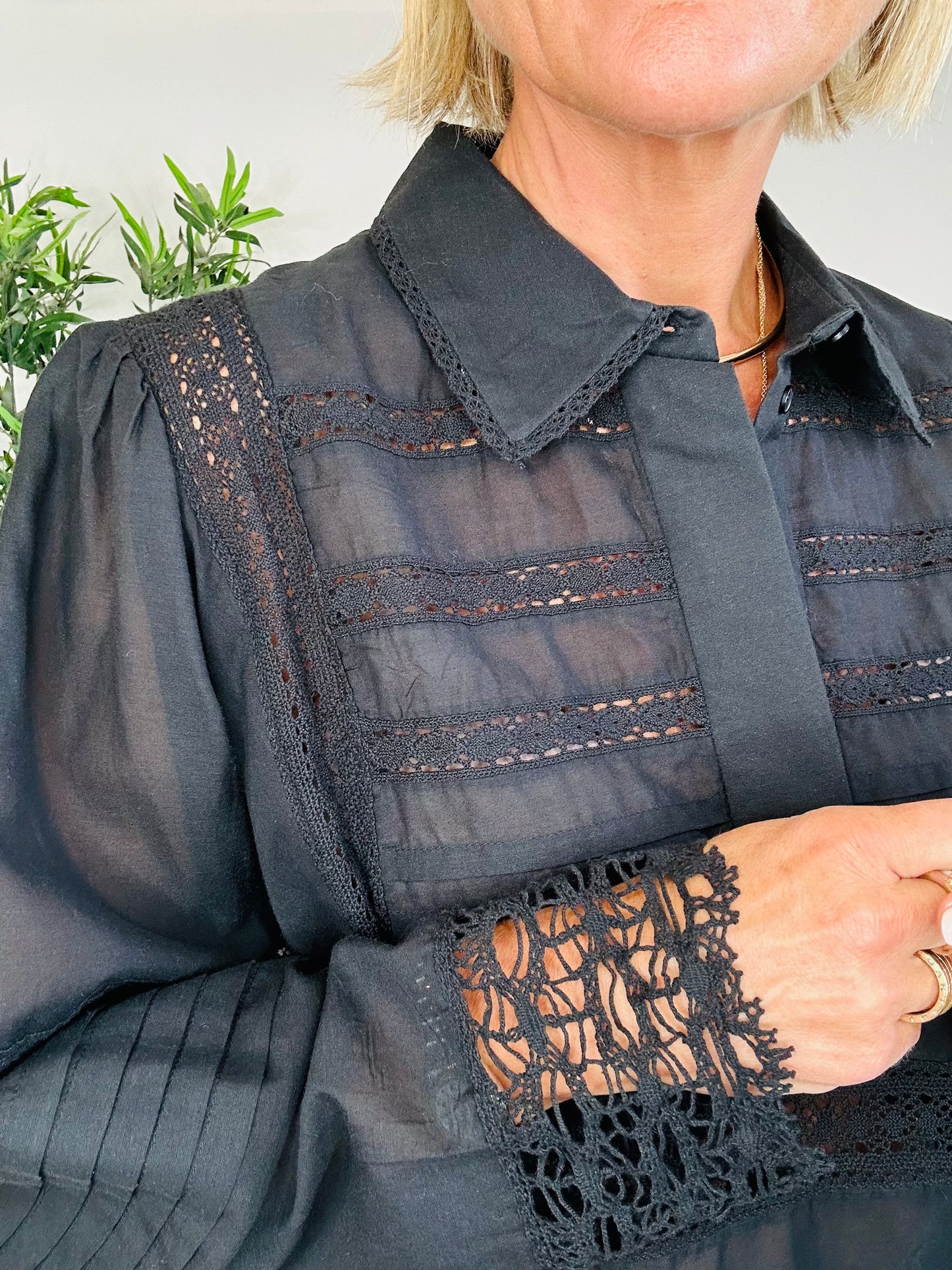 Lace Detail Blouse - Size 34