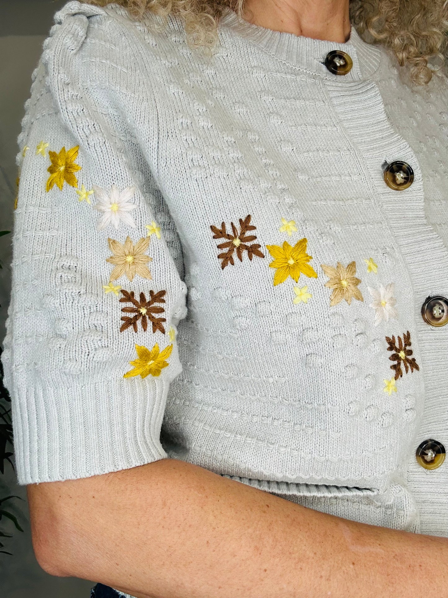 Embroidered Cardigan - Size M