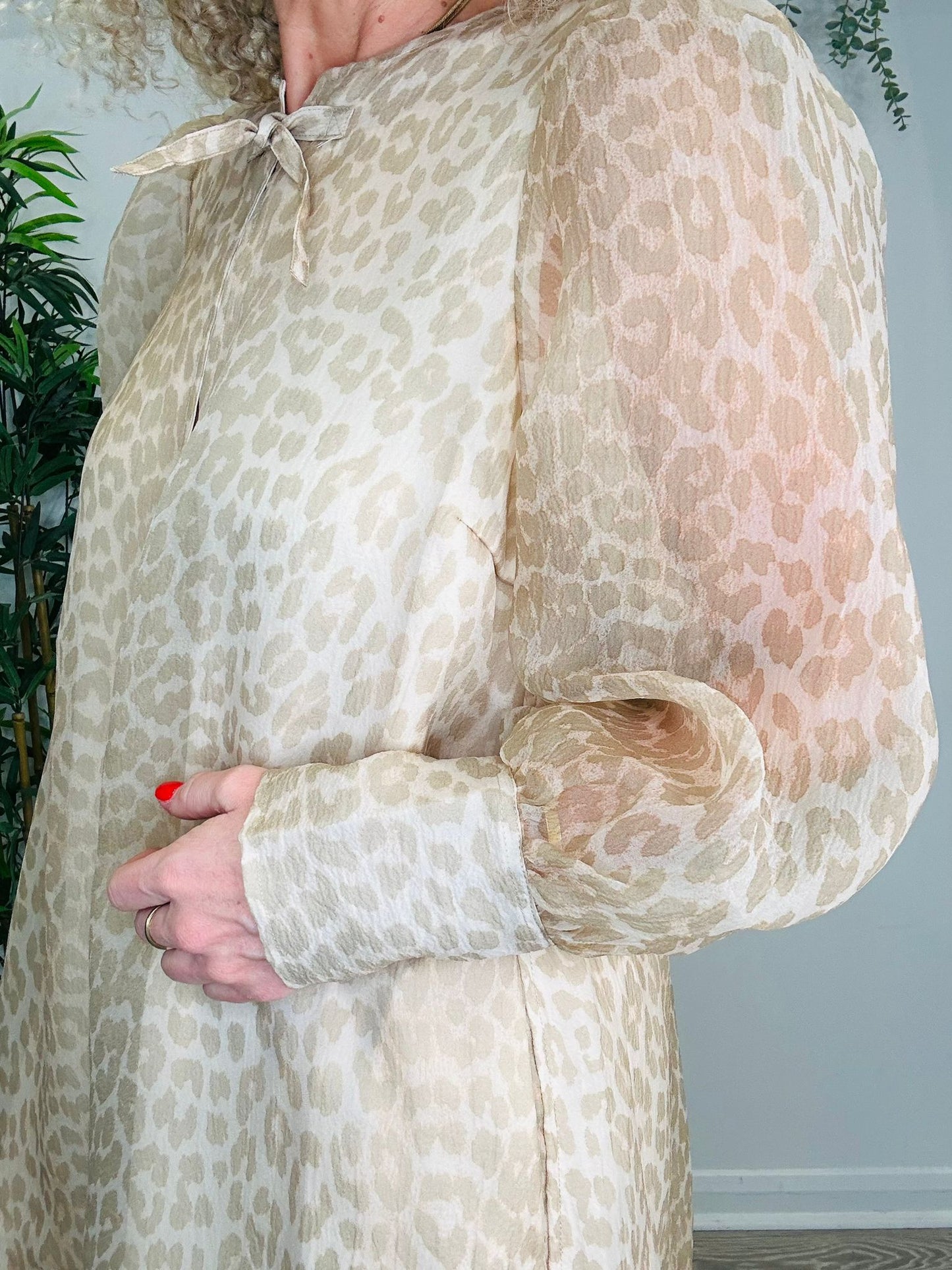 Leopard Print Organza Dress - Size 12