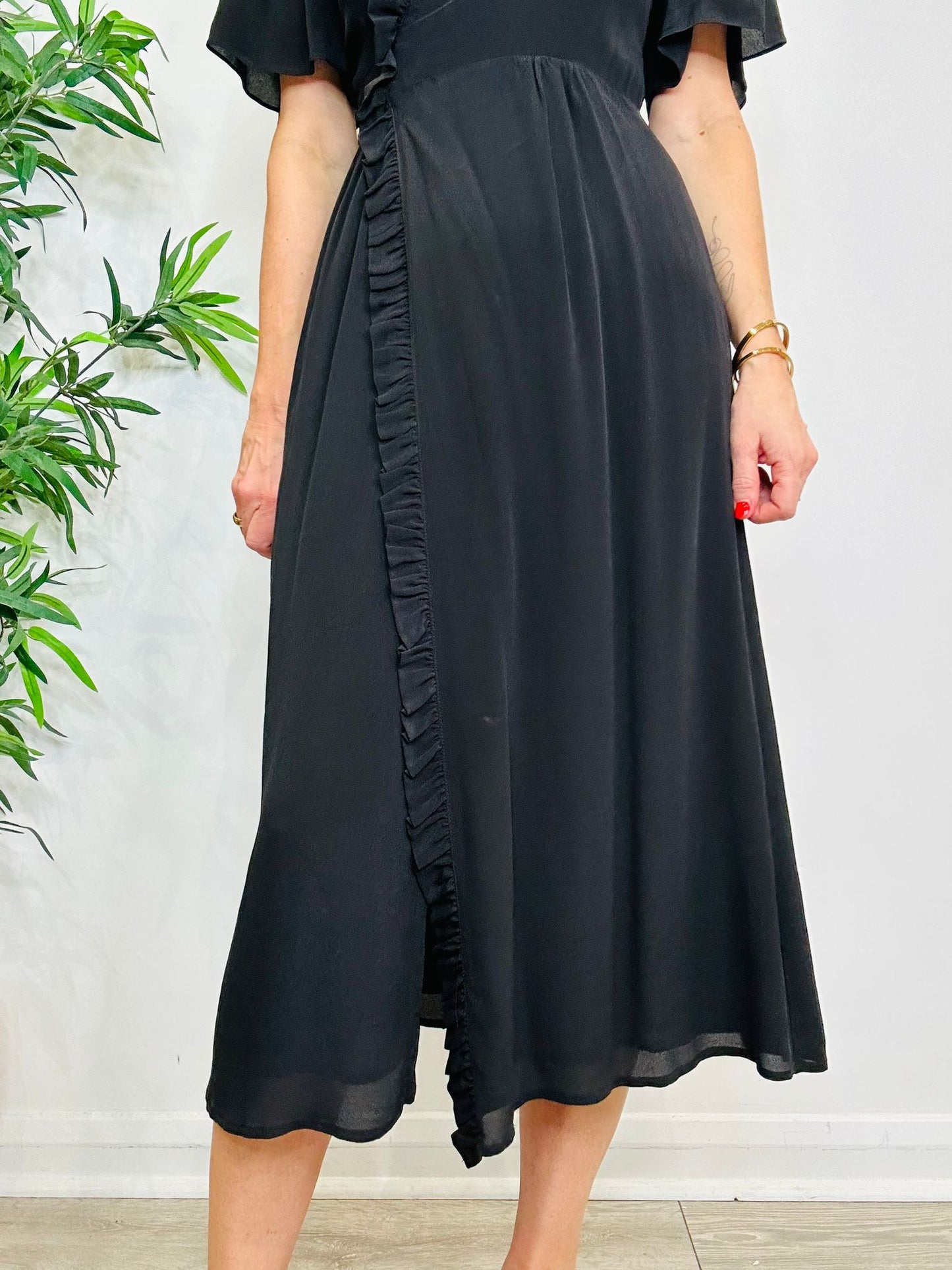 Frill Wrap Dress - Size 34