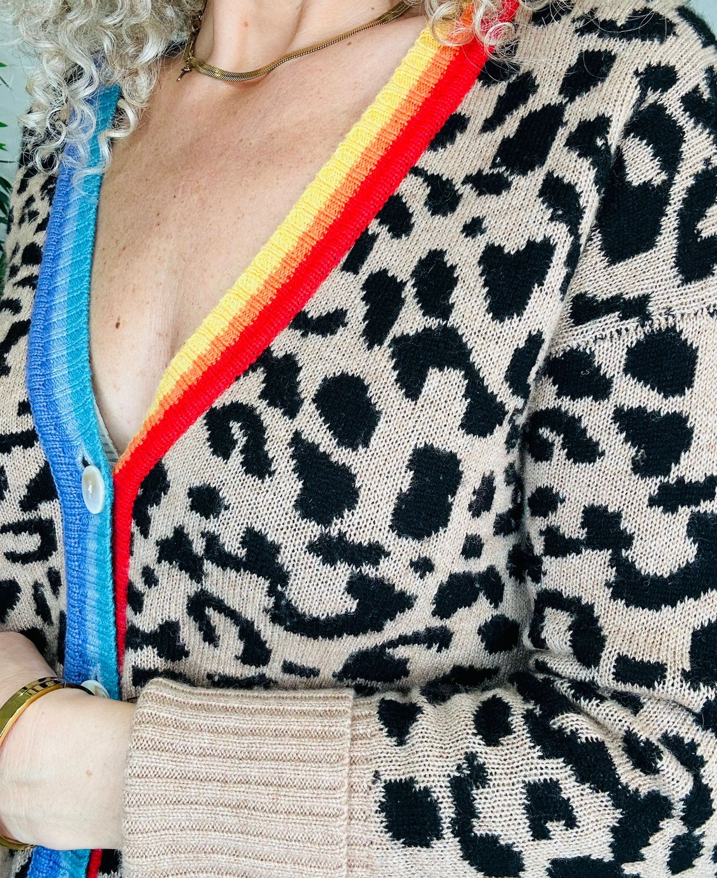 Leopard Print Cardigan - Size M