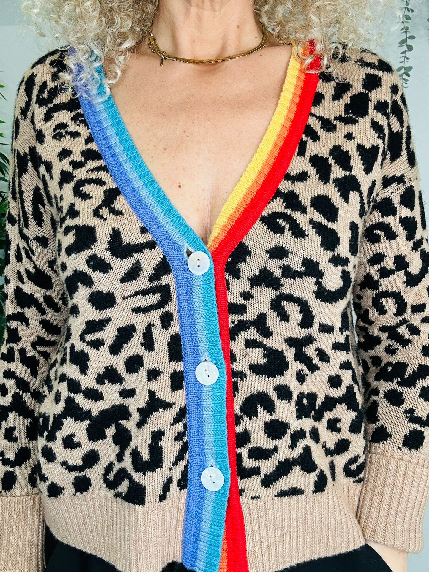 Leopard Print Cardigan - Size M