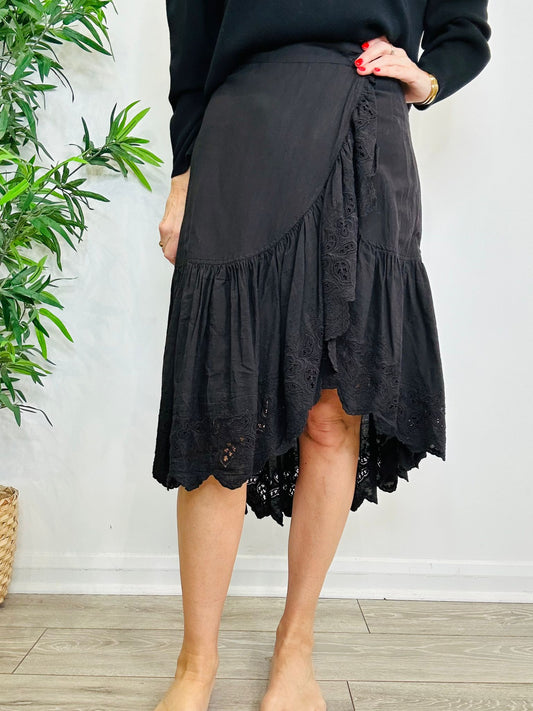 Broderie Wrap Skirt - Size 8