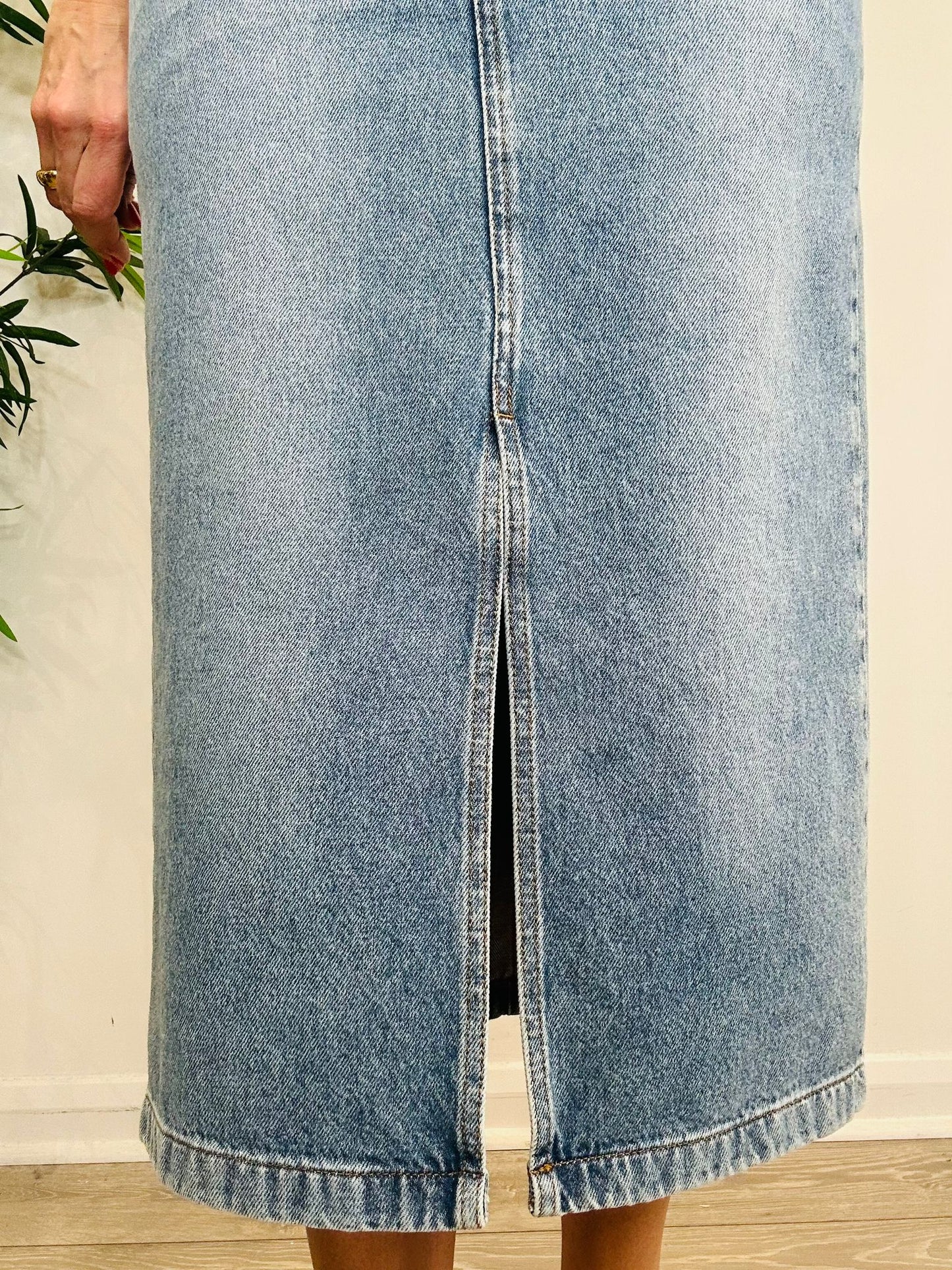 Denim Midi Skirt - Size 34