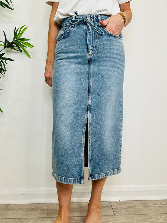 Denim Midi Skirt - Size 34