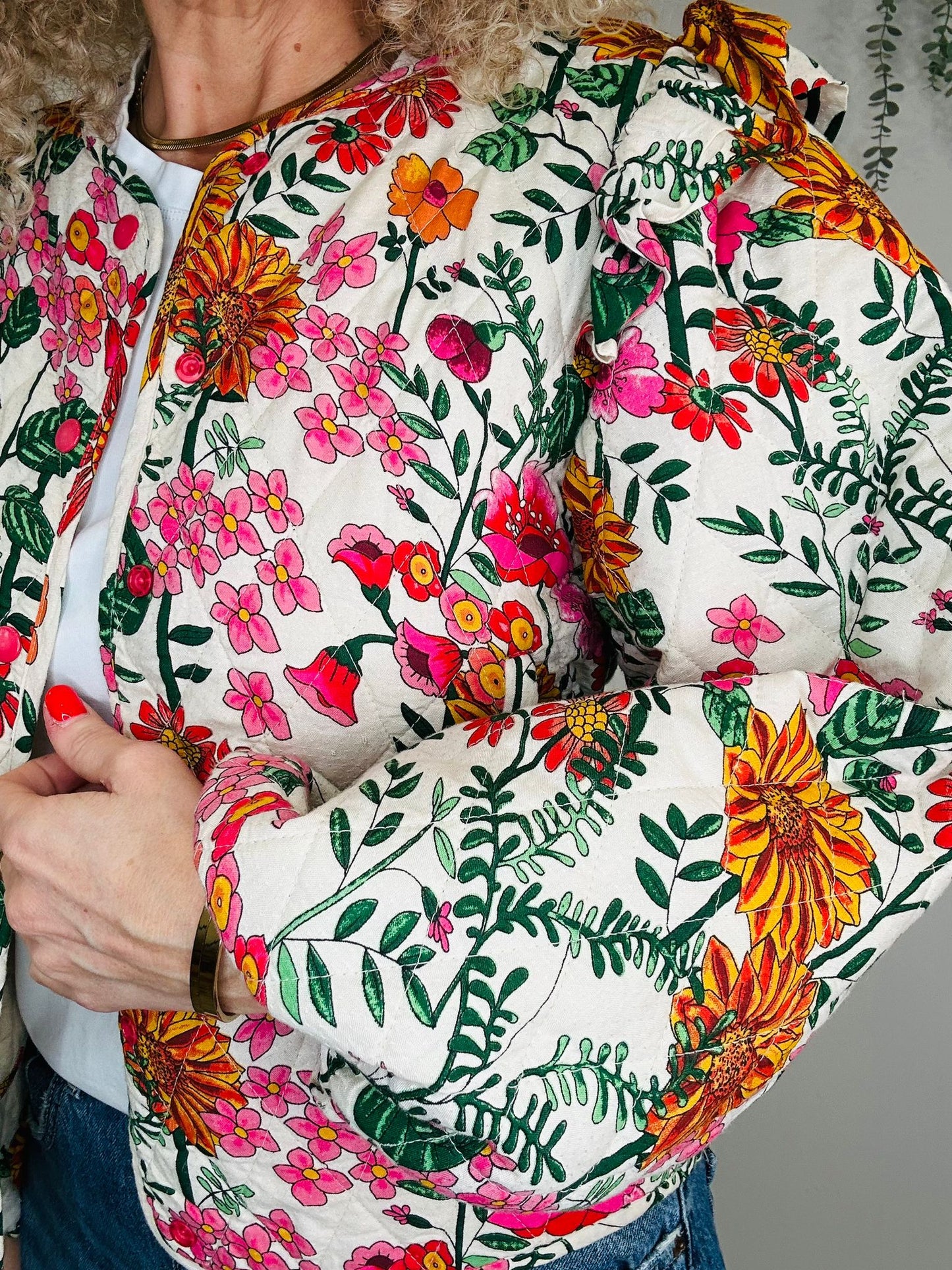 Floral Quilted Jacket - Size S