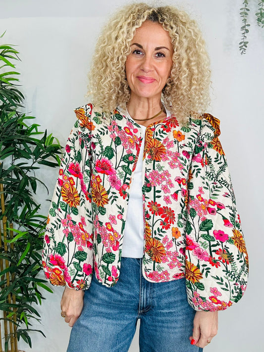 Floral Quilted Jacket - Size S