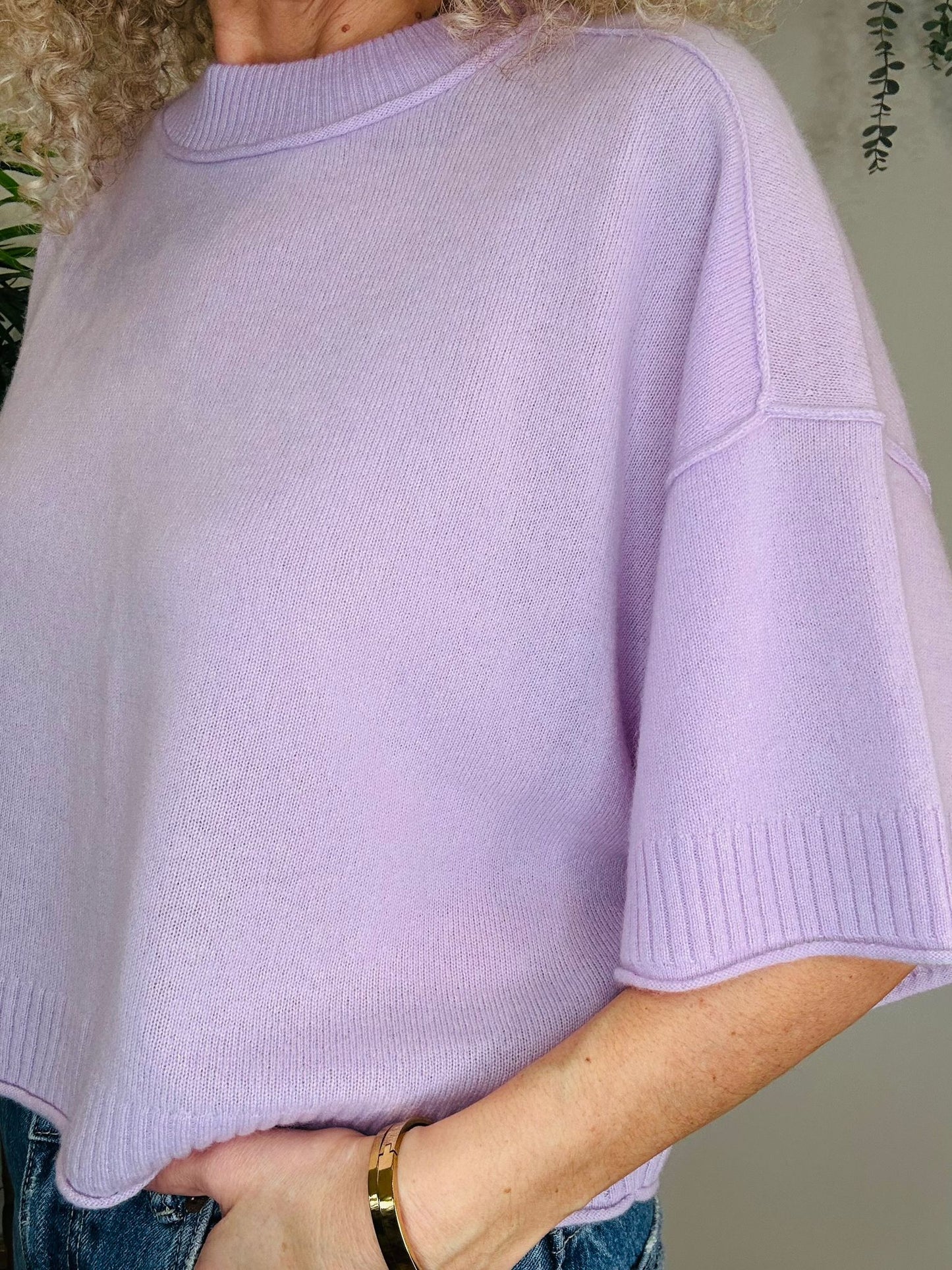 Short Sleeve Cashmere Jumper - Size S