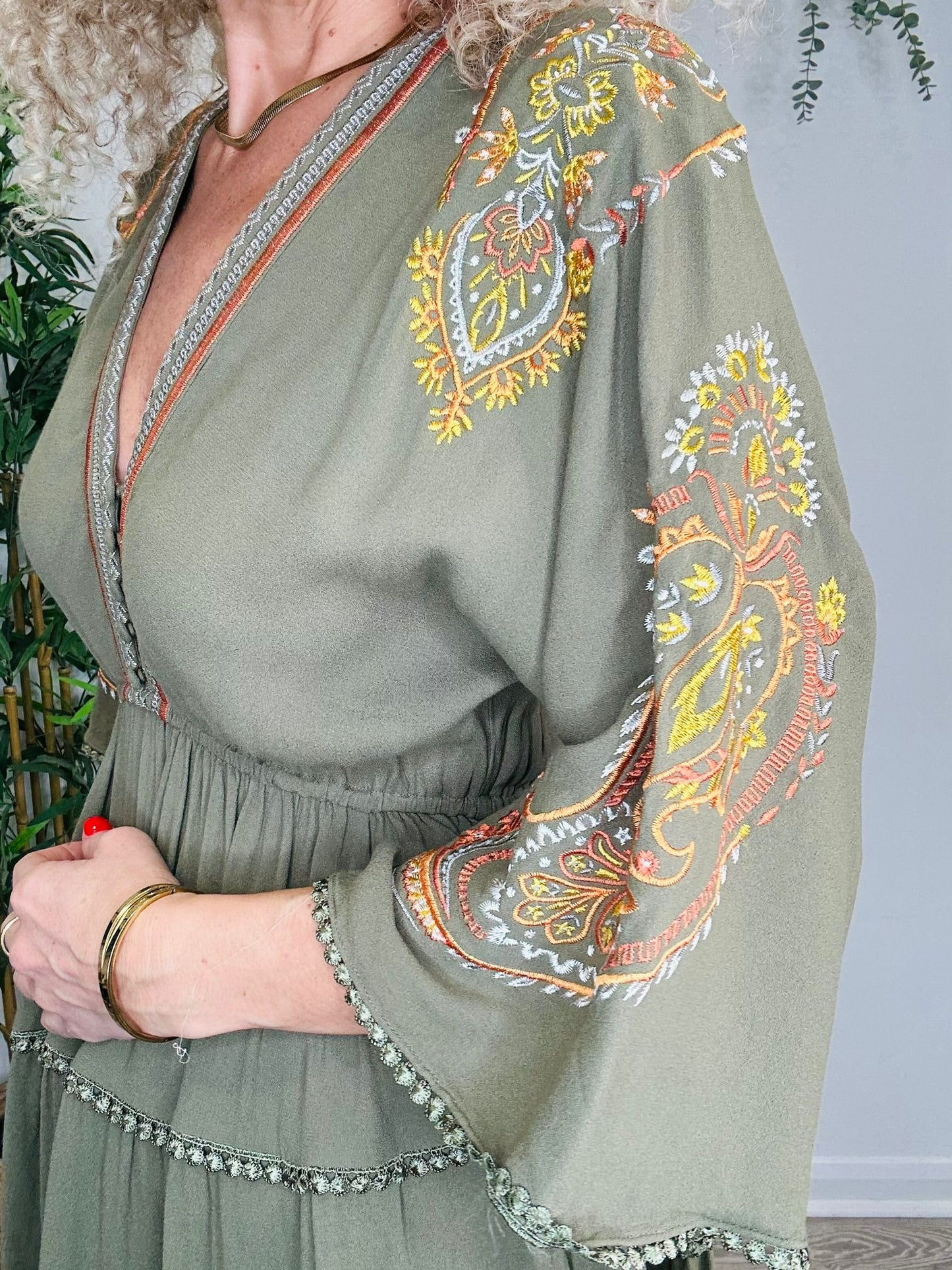 Embroidered Short Dress - Size XS