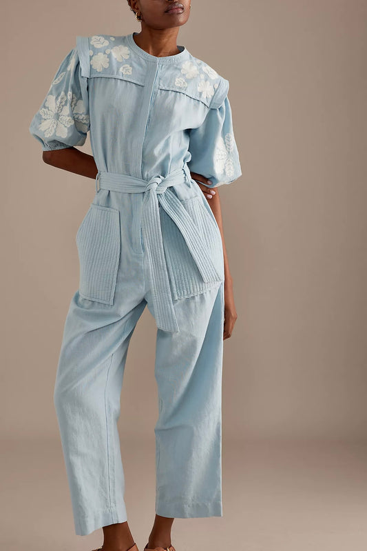 Embroidered Jumpsuit - Size 34
