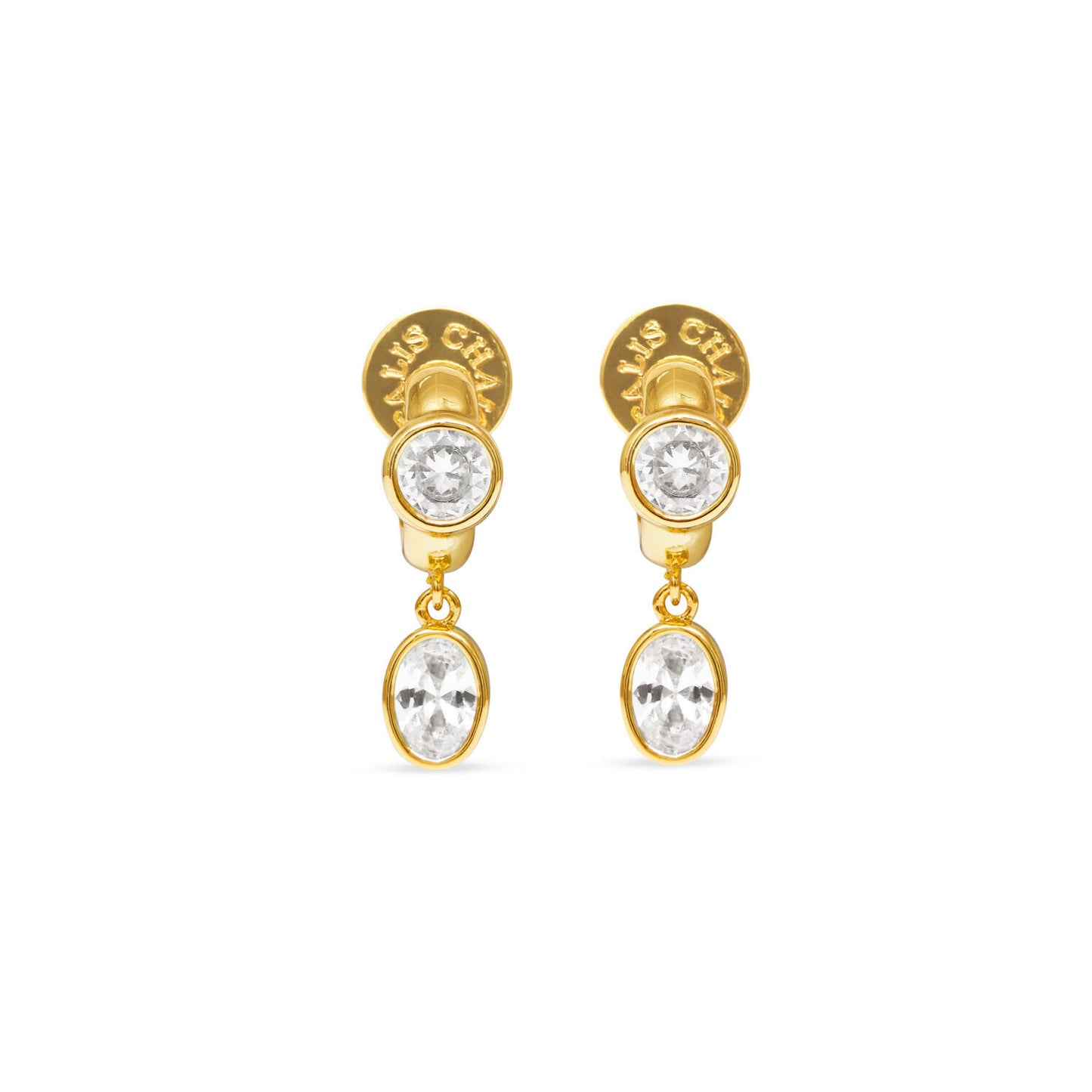 CZ One Drop Huggie Earrings - Gold