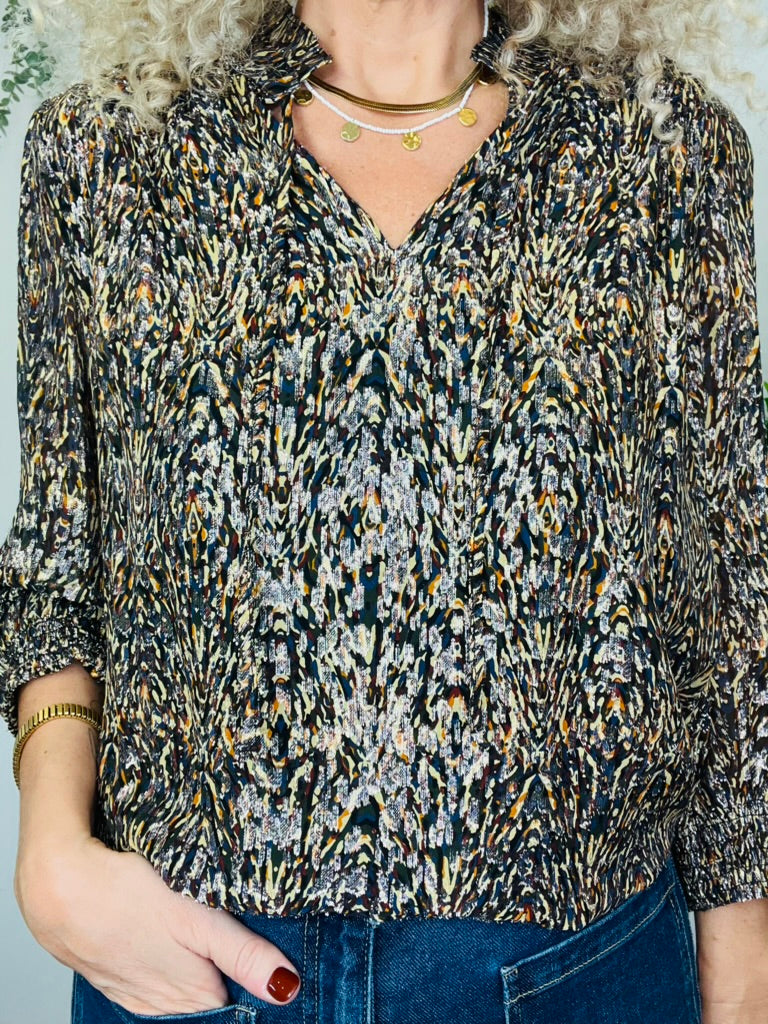 Metallic Patterned Blouse - Size 3