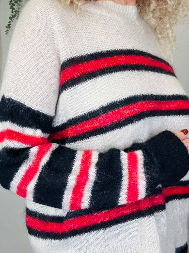 Striped Mohair Jumper - Size 38