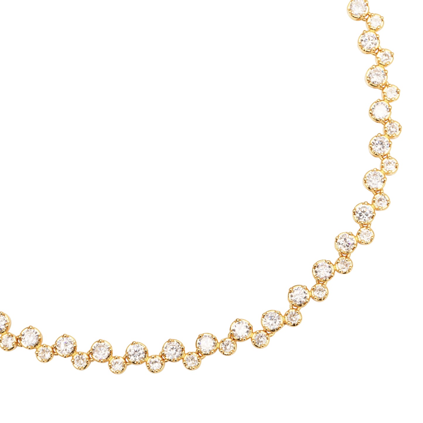 Deconstructed Tennis Necklace - Cubic Zirconia