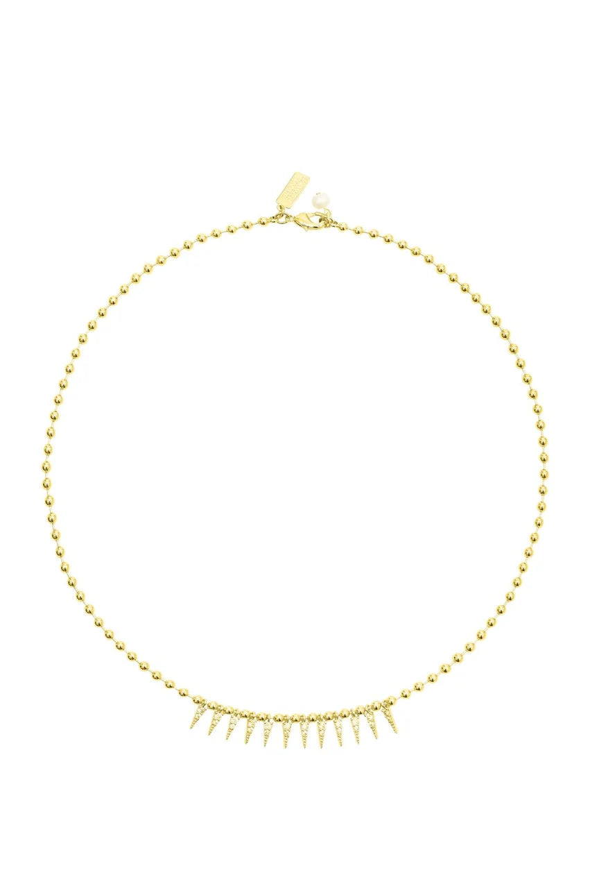 Cubic Zirconia Spike Drop Necklace