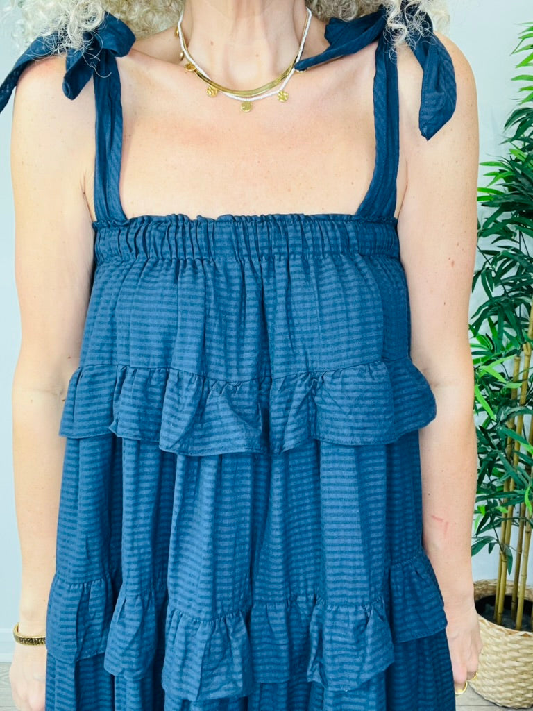 Tiered Cotton Dress - O/S
