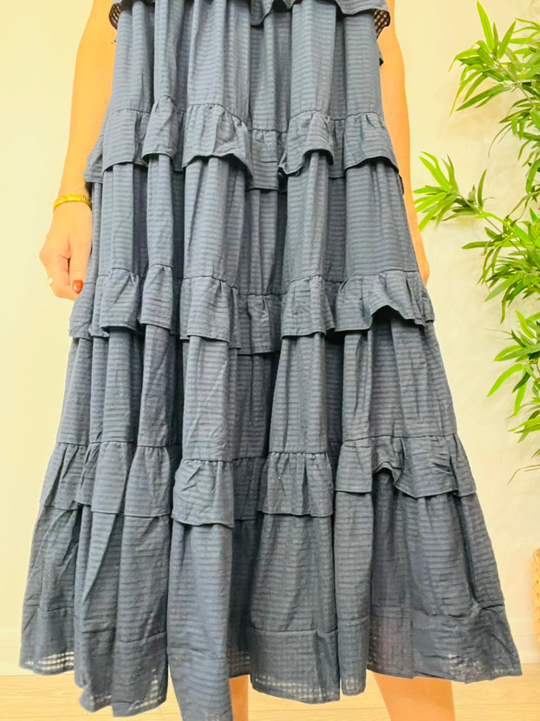 Tiered Cotton Dress - O/S