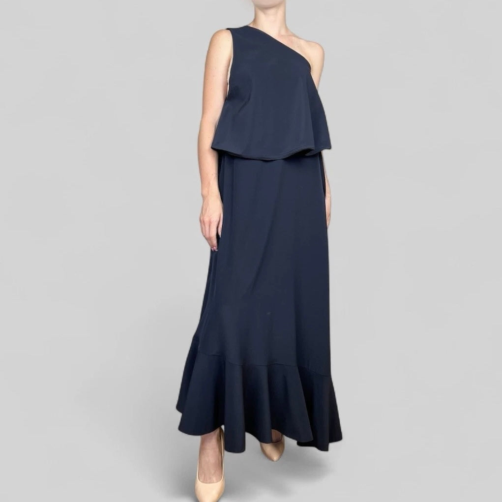 Silk One-Shoulder Dress - Size 36