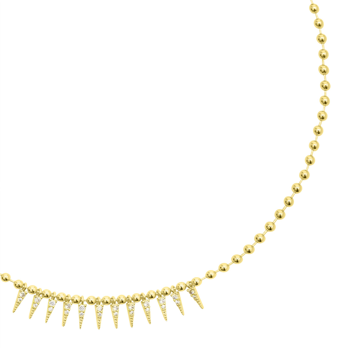 Cubic Zirconia Spike Drop Necklace