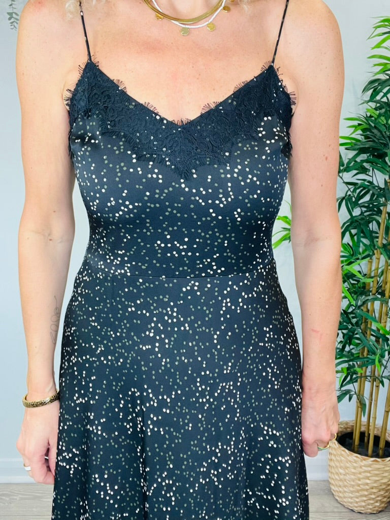 Patterned Slip Dress - Size 8