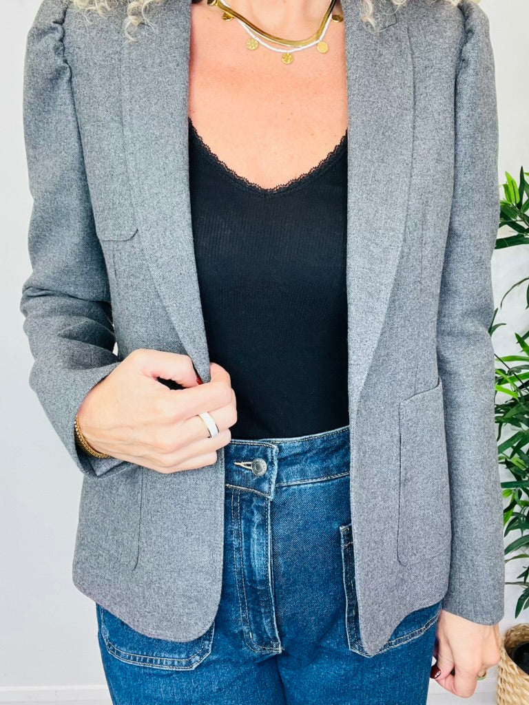 Puff Shoulder Blazer - Size 10