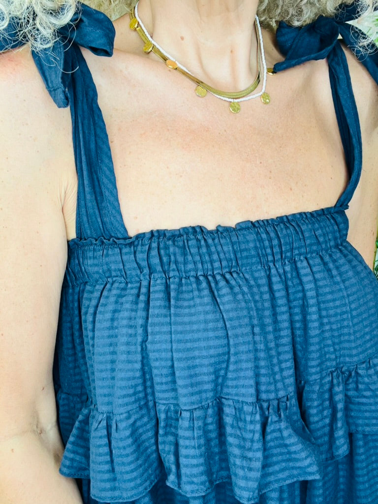 Tiered Cotton Dress - O/S