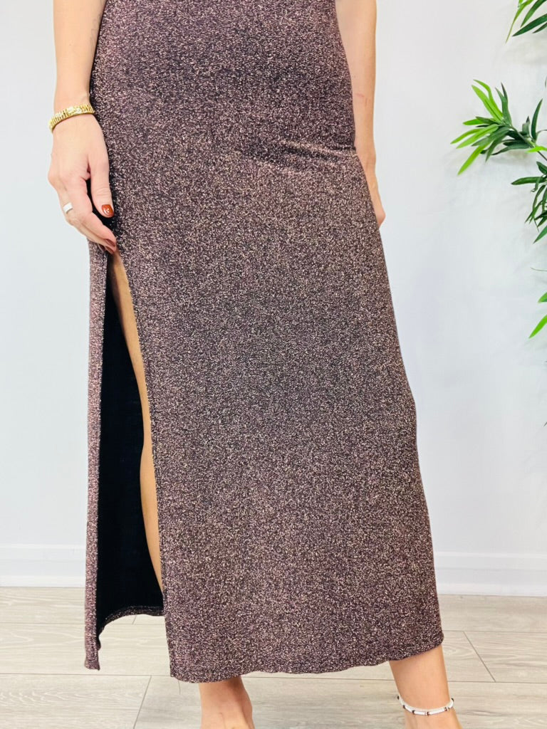 Metallic Slip Dress - Size XS