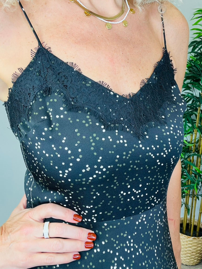 Patterned Slip Dress - Size 8