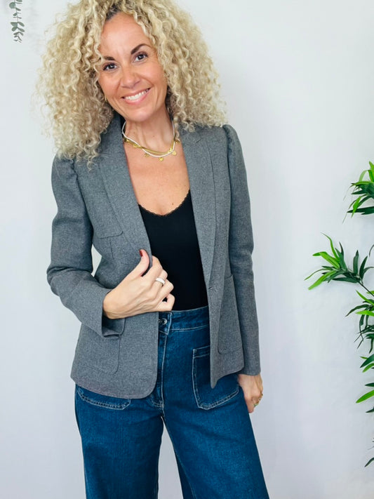 Puff Shoulder Blazer - Size 10