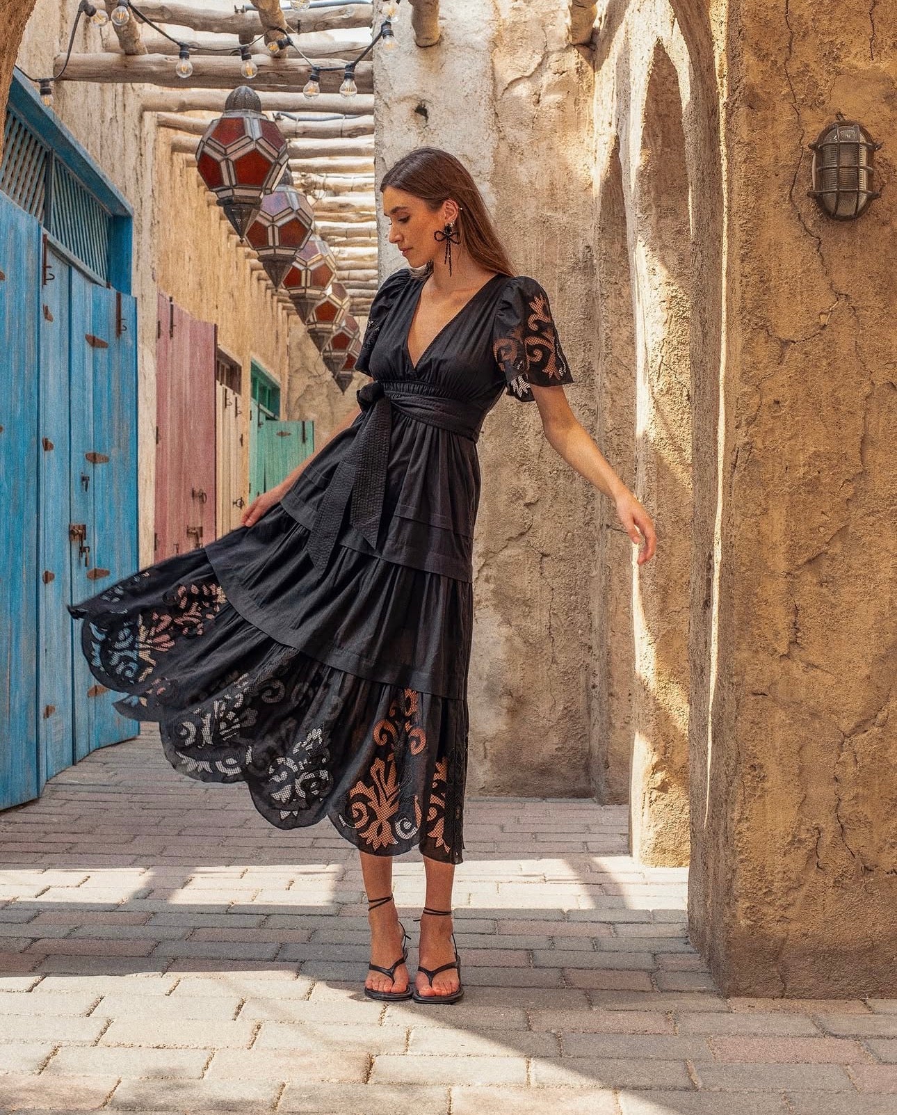 Belted Cotton Dress - Size XS