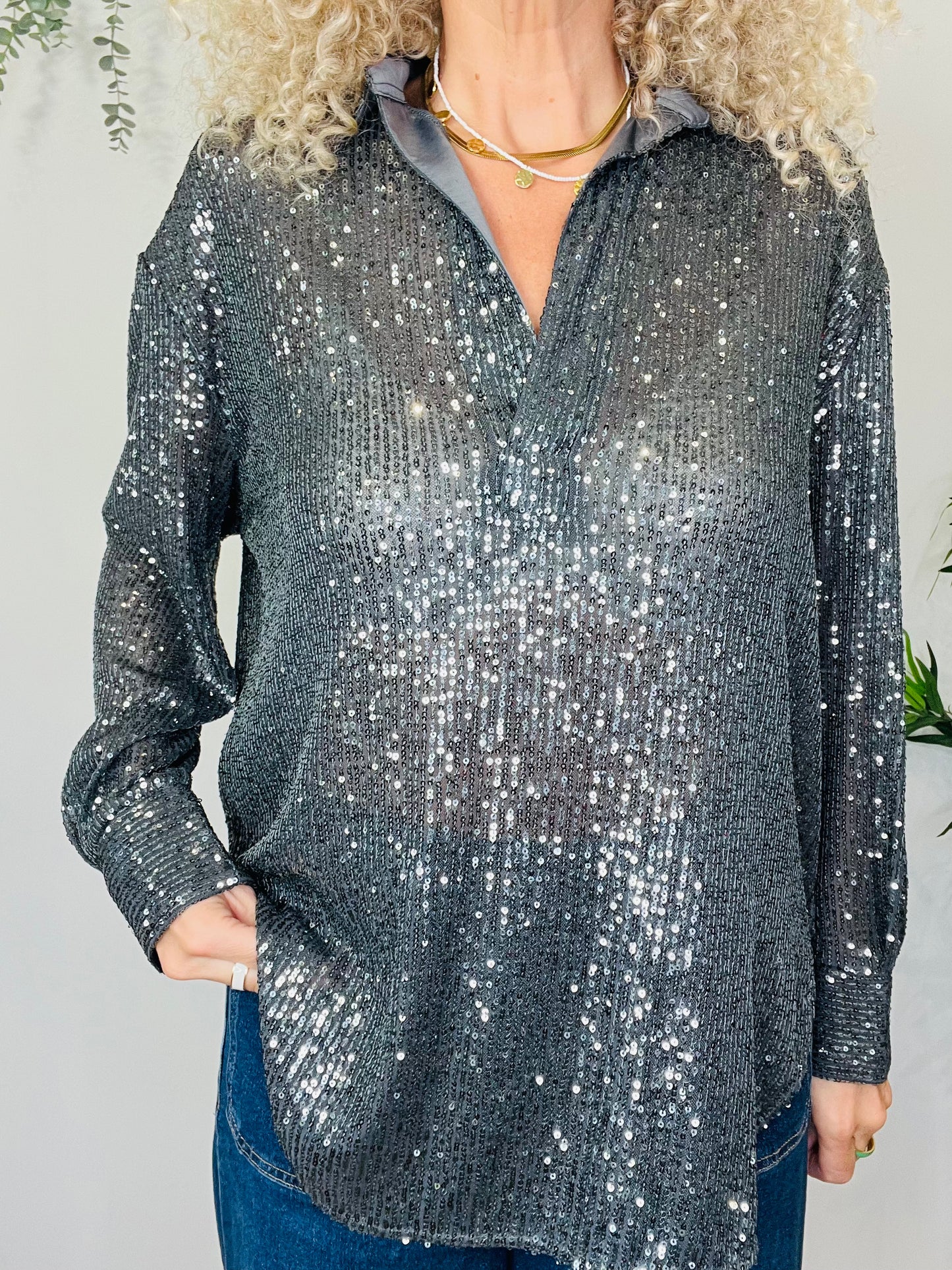 Sequin Shirt - Size S
