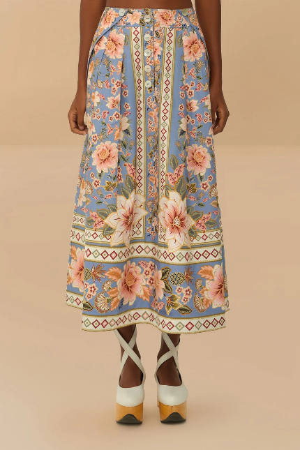 Superbloom Tapestry Maxi Skirt - Size L