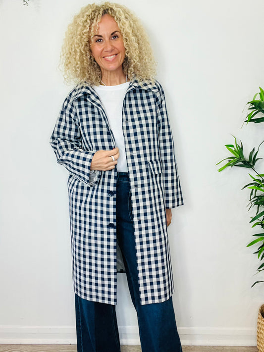 Check Coat - Size 34