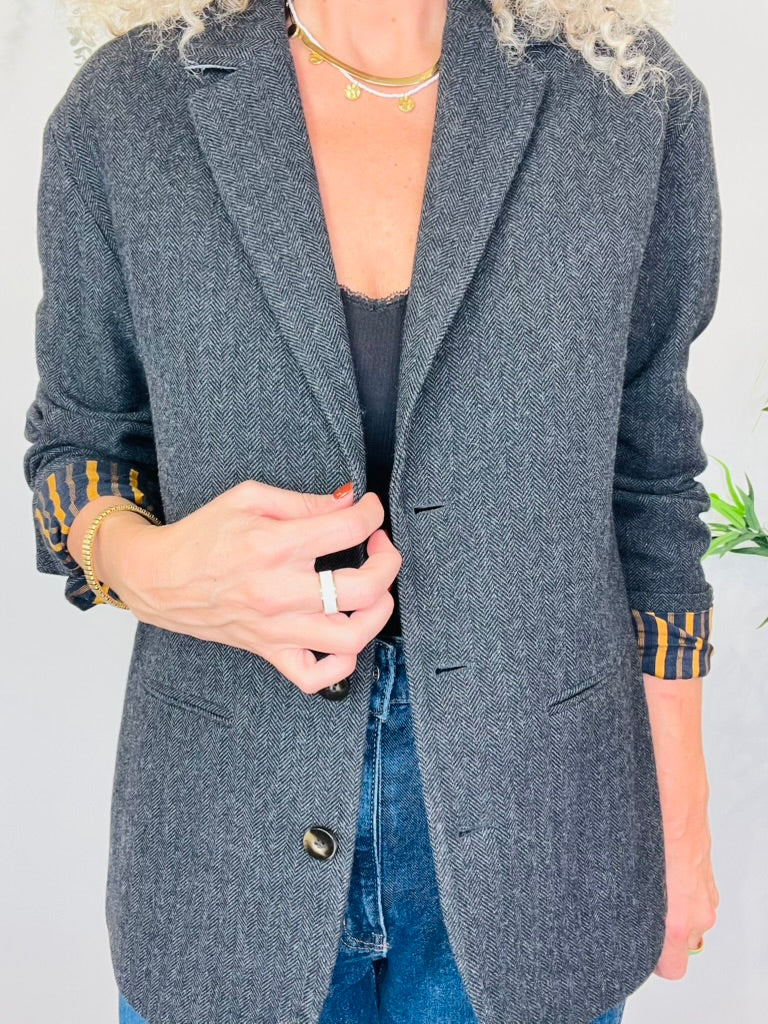 Herringbone Blazer - Size 38