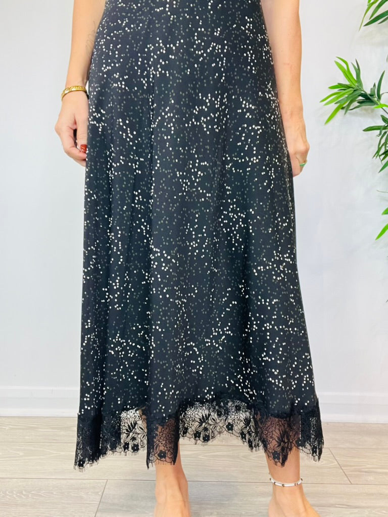 Patterned Slip Dress - Size 8