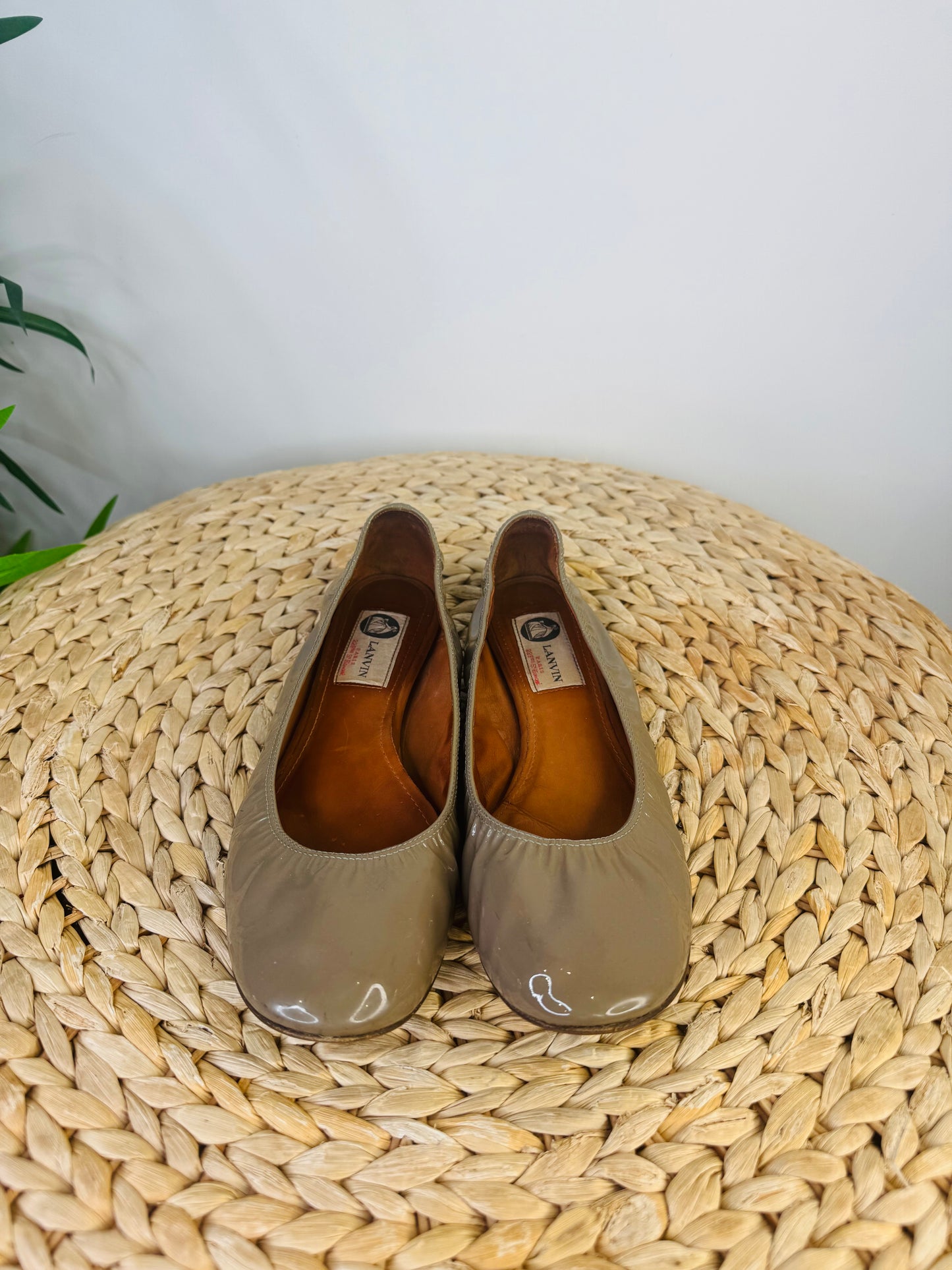 Patent Leather Ballerina Flats - Size 38