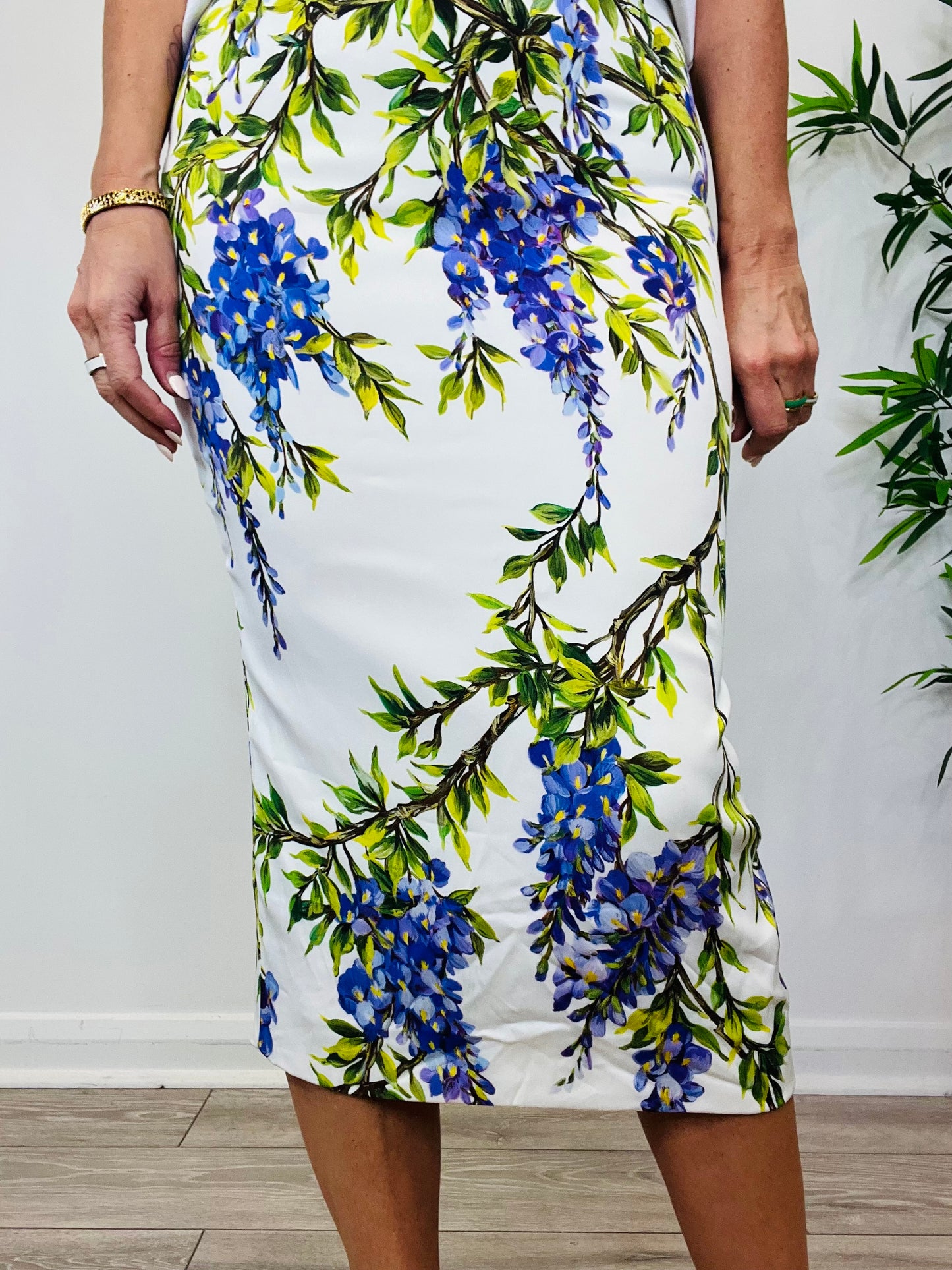 Floral Silk Midi Skirt - Size 42IT