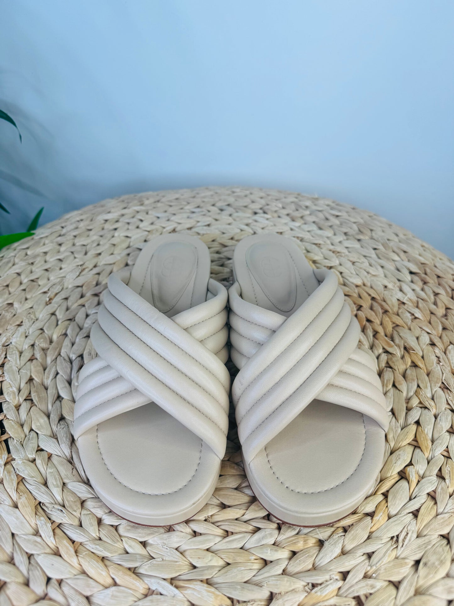Leather Slides - Size 39.5