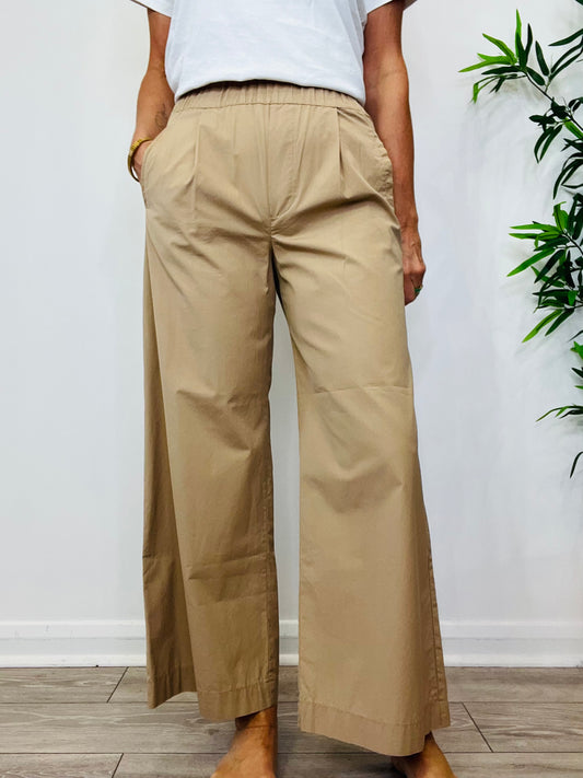 Cotton Wide Leg Trousers - Size XS
