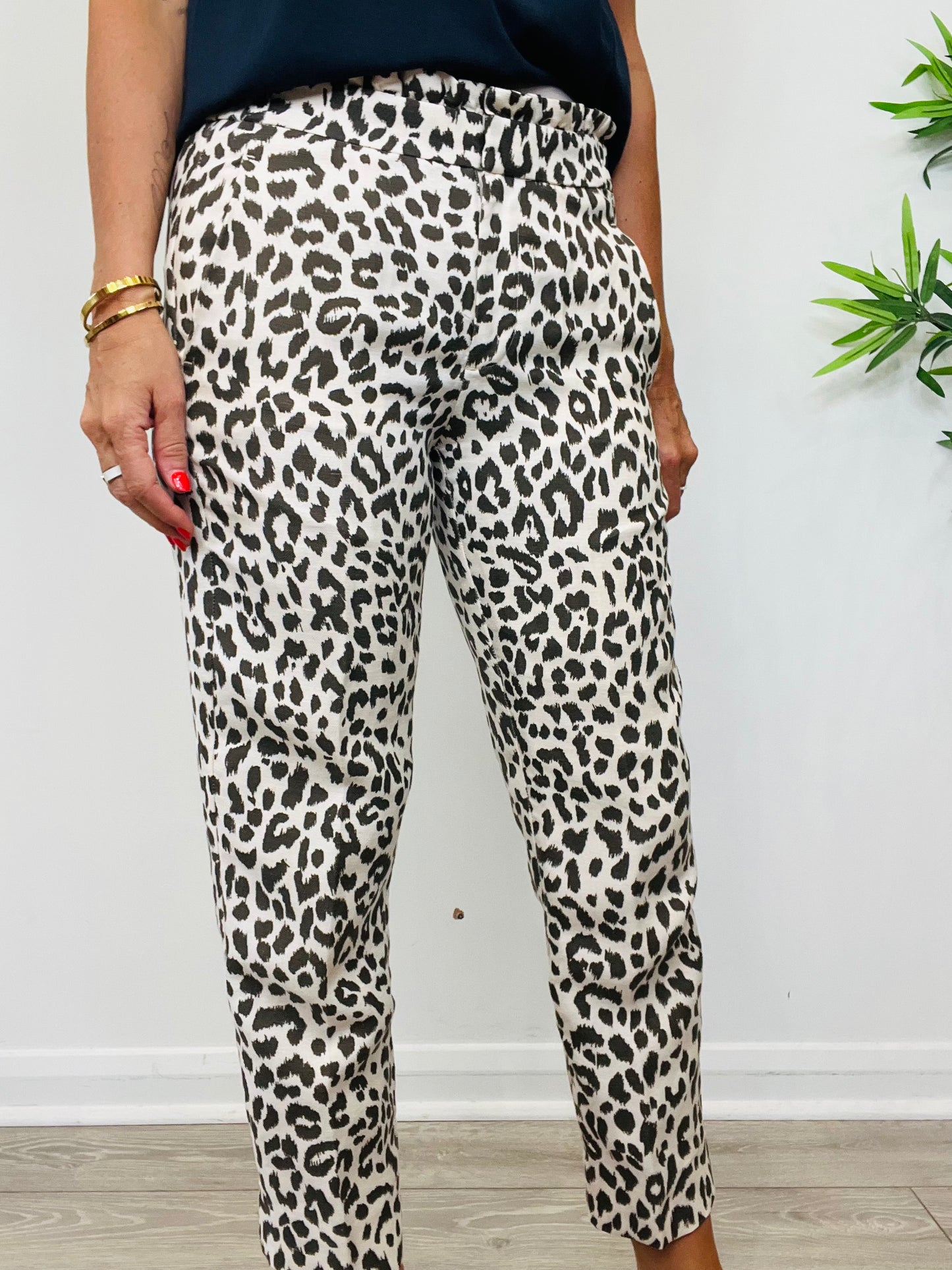 Leopard Print Trousers - Size 8