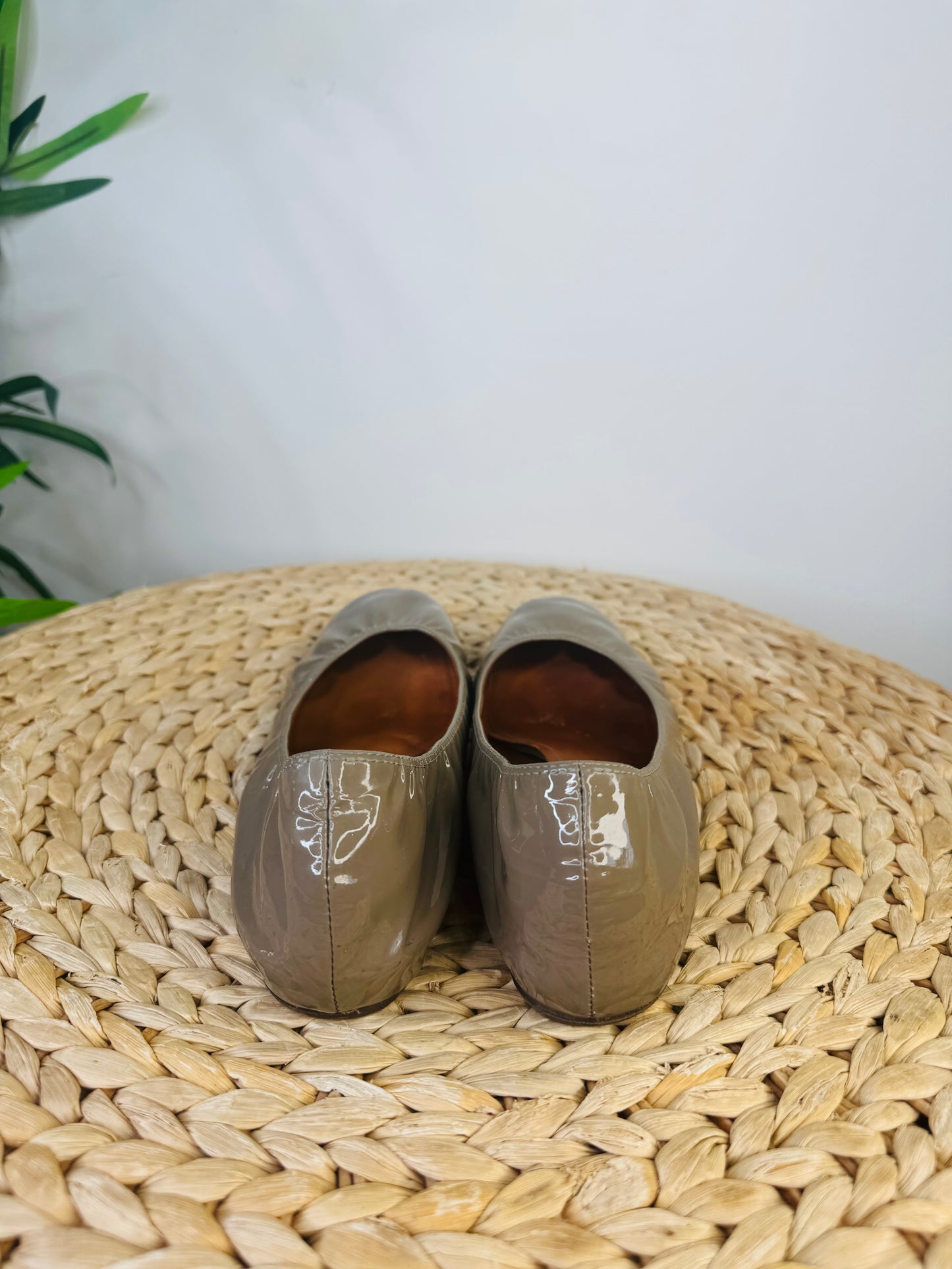 Patent Leather Ballerina Flats - Size 38