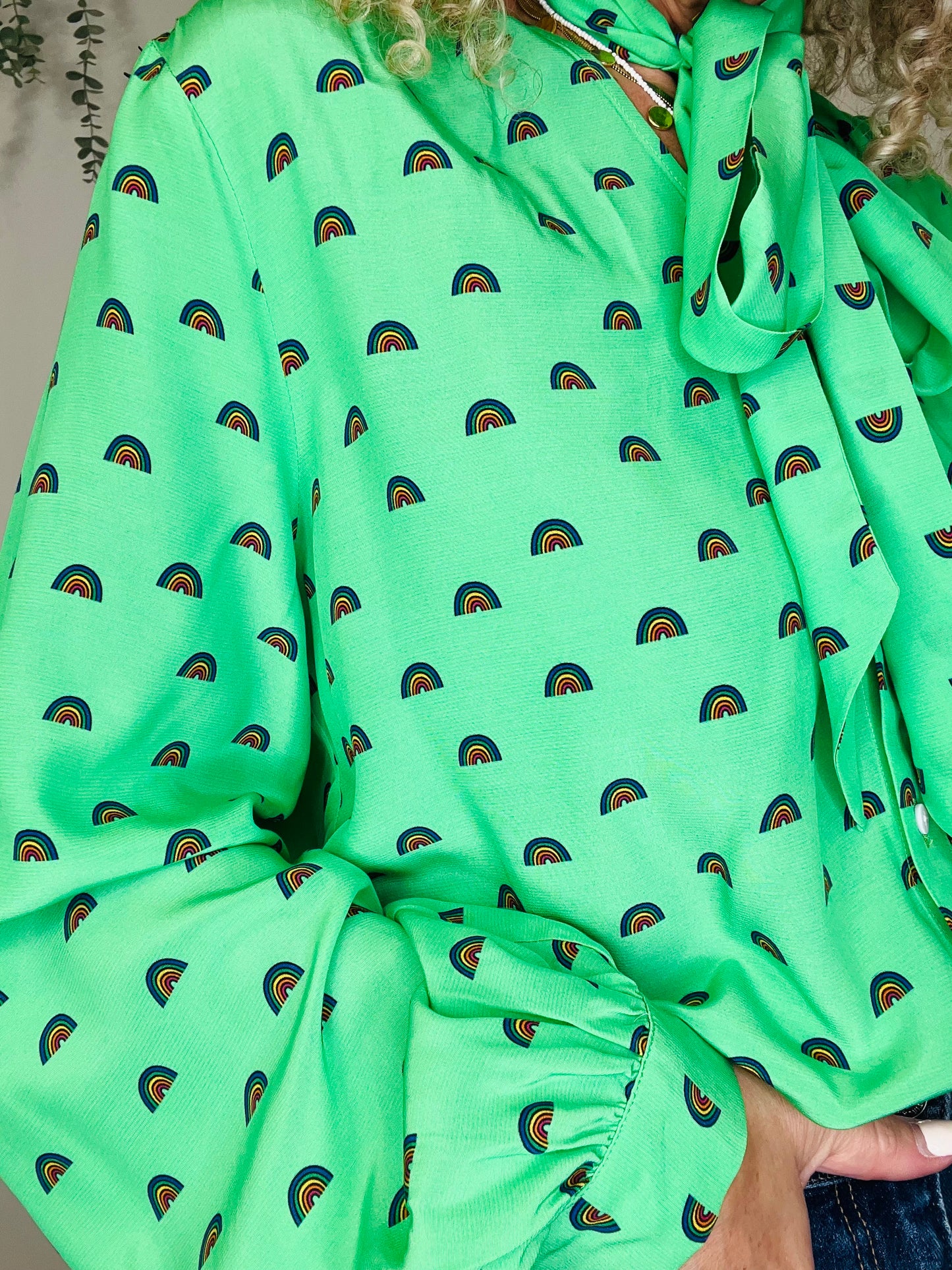 Rainbow Print Shirt - Size 16