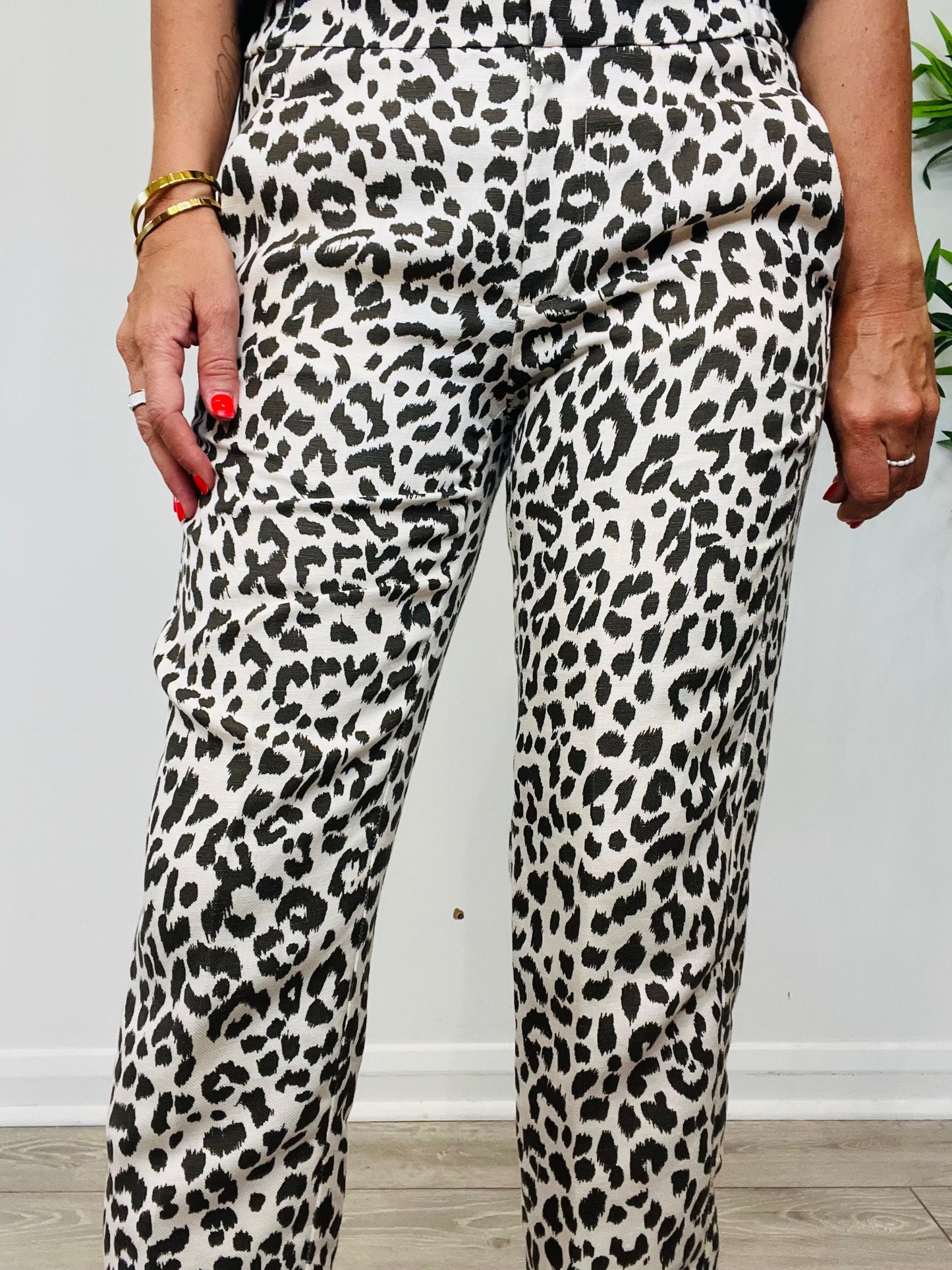 Leopard Print Trousers - Size 8
