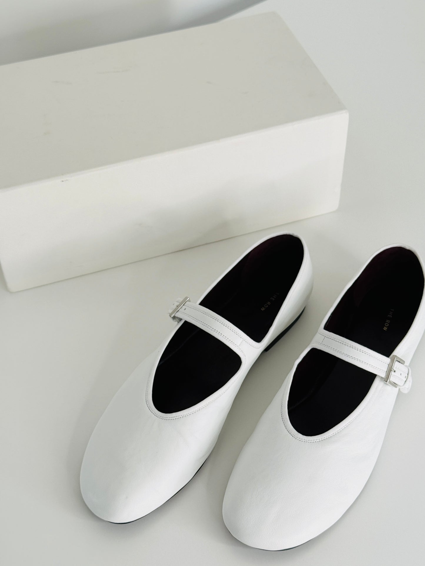 Leather Mary Jane Ballet Flats - Size 40.5