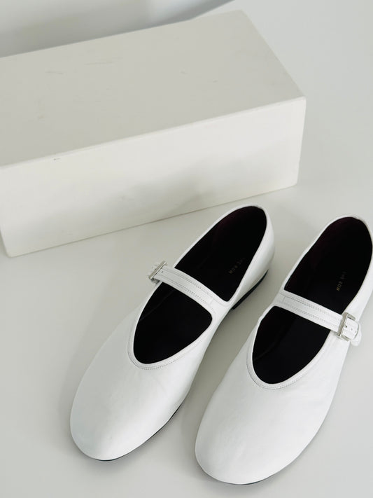 Leather Mary Jane Ballet Flats - Size 40.5