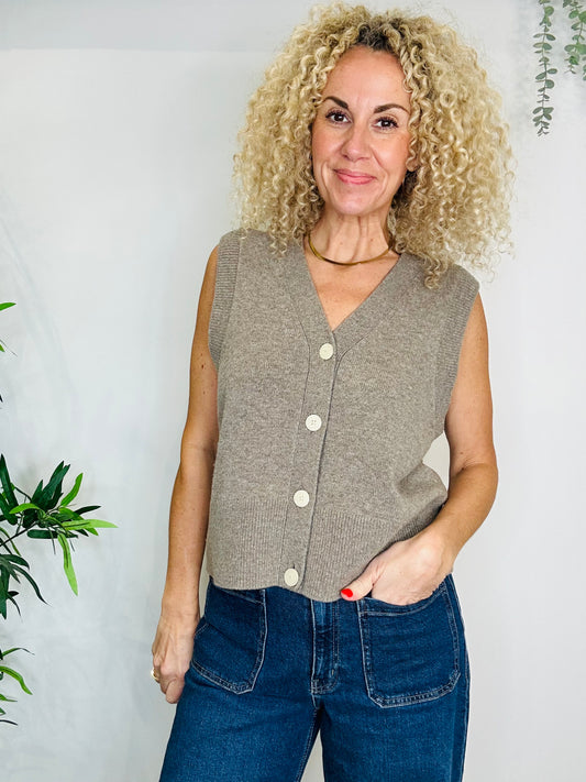 Sleeveless Cardigan - Size L