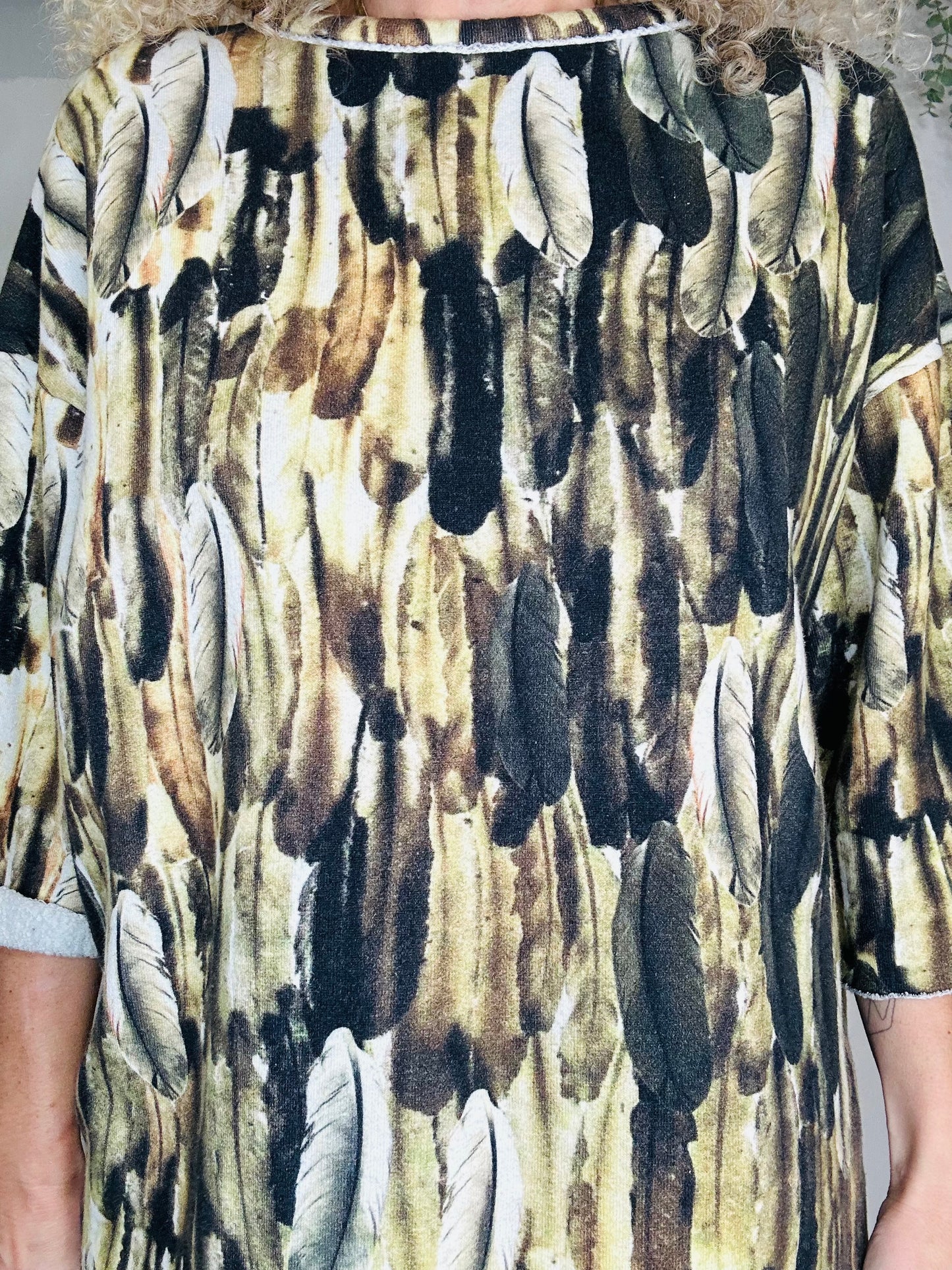 Feather Print Sweatshirt - Size M