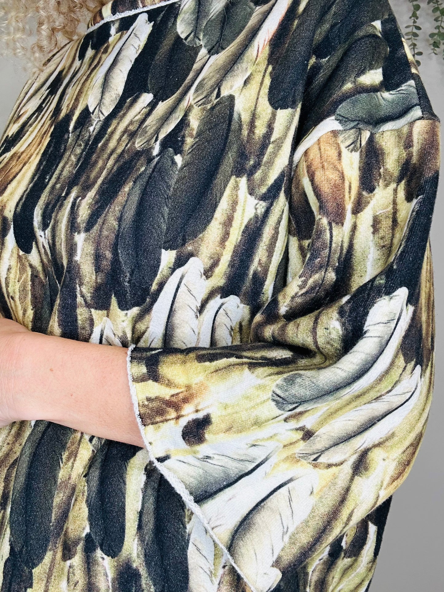 Feather Print Sweatshirt - Size M